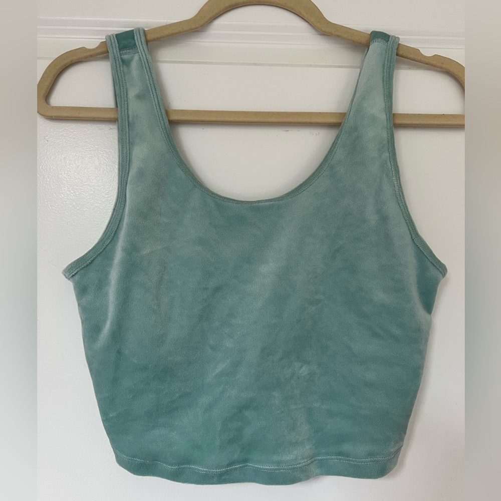 OFFLINE by Aerie Velour cropped top with built in bra Size L
